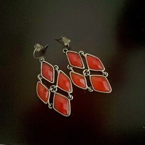 Red lucky brand earrings